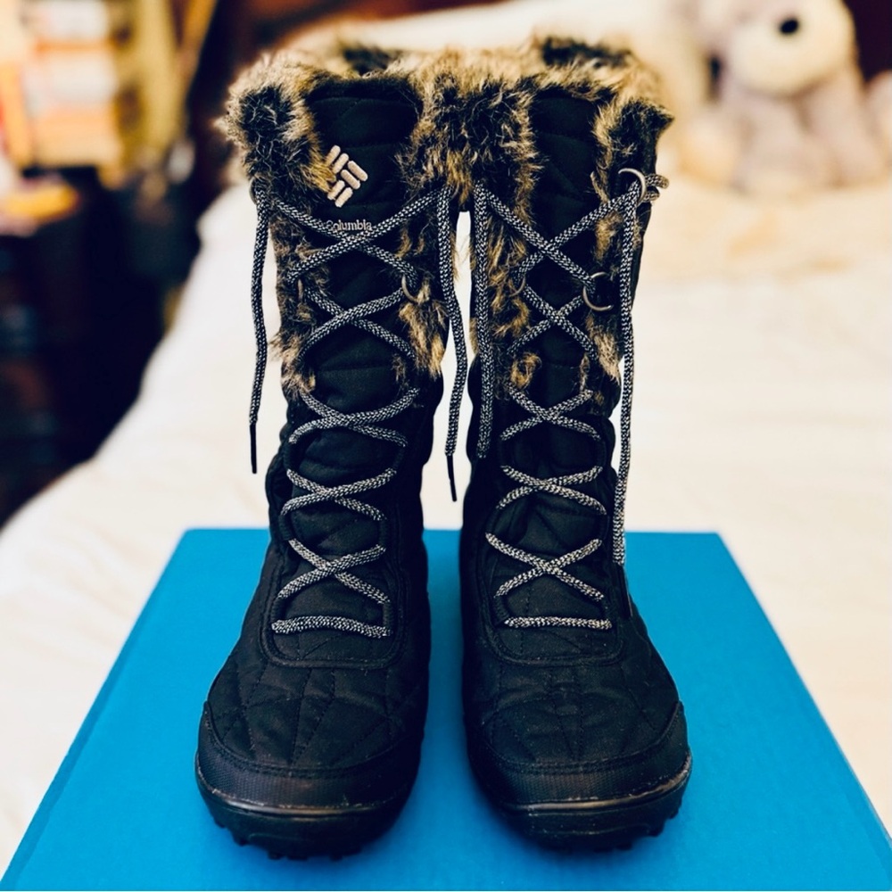 Columbia Minx Mid III Insulated Waterproof Boots Black Titanium Grey Size 7. - Picture 3 of 13